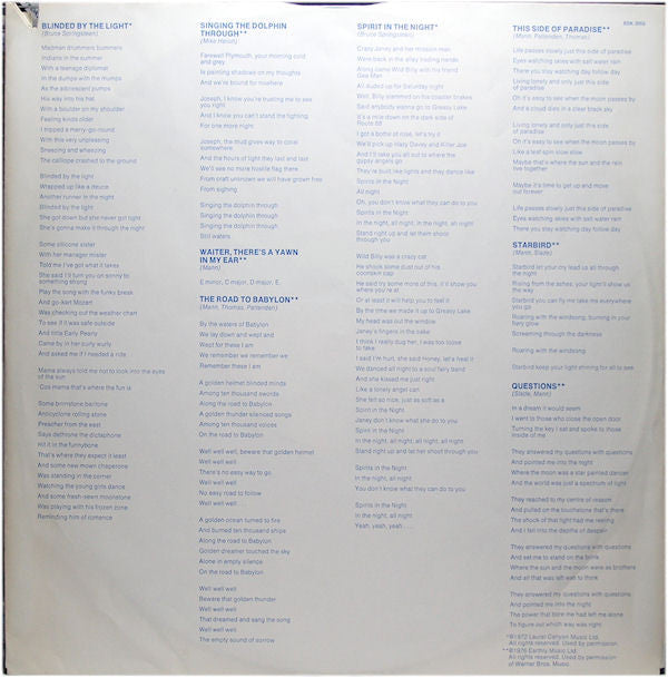 Manfred Mann's Earth Band : The Roaring Silence (LP, Album, RE, Win)