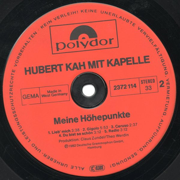 Hubert Kah Mit Kapelle* : Meine Höhepunkte (LP, Album)