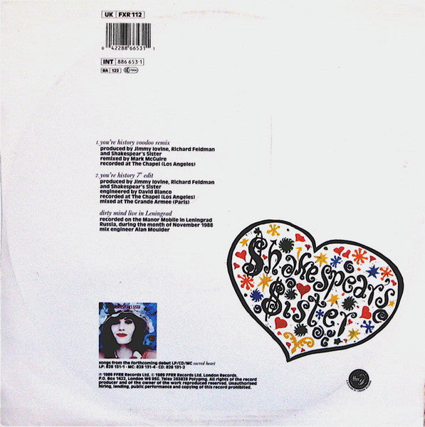 Shakespear's Sister : You're History (Voodoo Remix) (12")