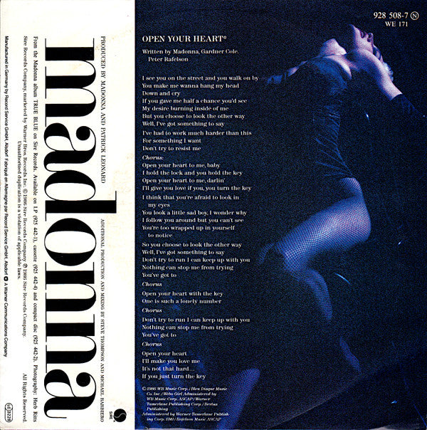 Madonna : Open Your Heart (7", Single)