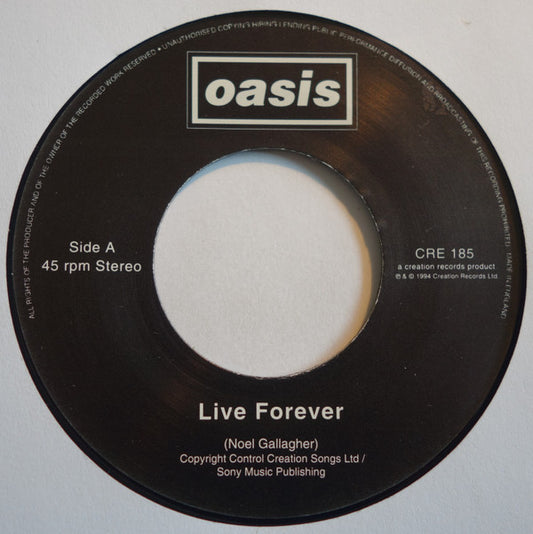 Oasis (2) : Live Forever (7", Single, Jukebox)