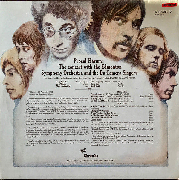 Procol Harum In Concert With The Edmonton Symphony Orchestra : Live (LP, Album, RE, Gre)