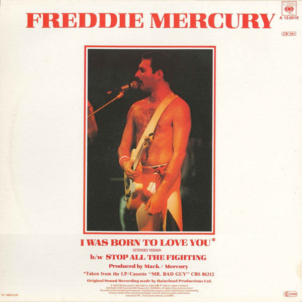Freddie Mercury : I Was Born To Love You (Extended Version) (12", Maxi)