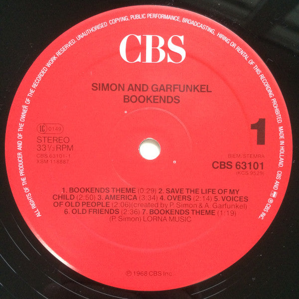 Simon & Garfunkel : Bookends (LP, Album, RE)