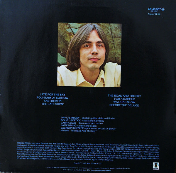 Jackson Browne : Late For The Sky (LP, Album, RE)