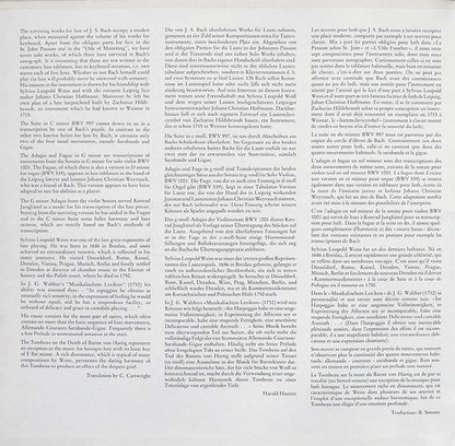 Joh. Seb. Bach* / Sil. Leo. Weiss*, Konrad Junghänel : German Lute Music Of The Eighteenth Century (LP)