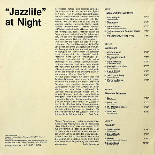 Various : "Jazzlife" At Night (Vol. I) (2xLP)