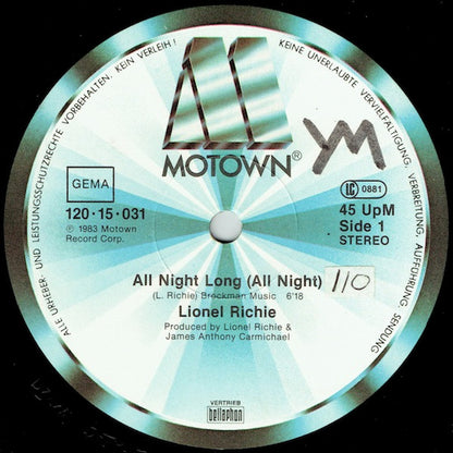 Lionel Richie : All Night Long (All Night) (12", Single)