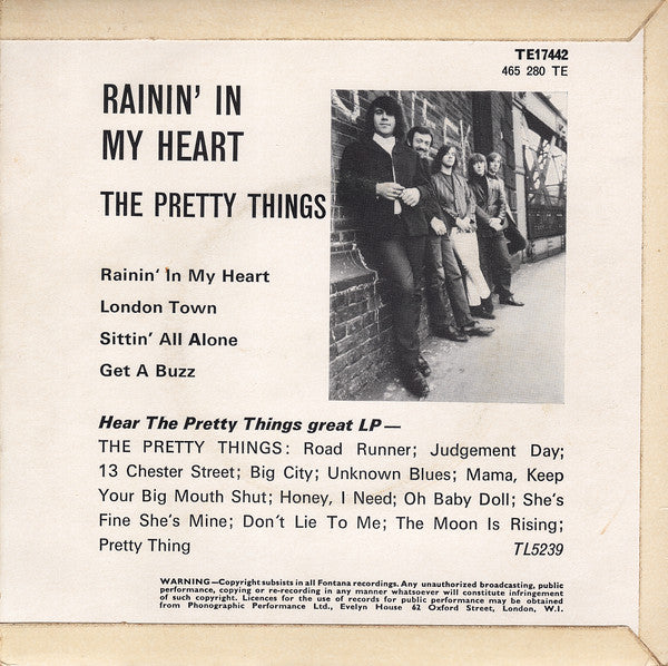 The Pretty Things : Rainin' In My Heart (7", EP, Mono)