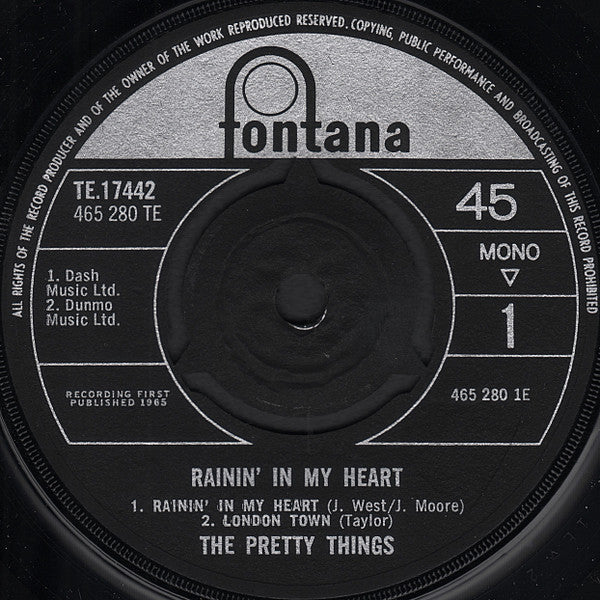 The Pretty Things : Rainin' In My Heart (7", EP, Mono)