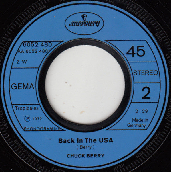 Chuck Berry : Roll Over Beethoven / Back In The USA (7", Single)