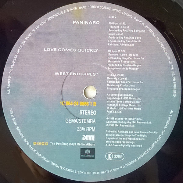 Pet Shop Boys : Disco (LP, Comp, DMM)