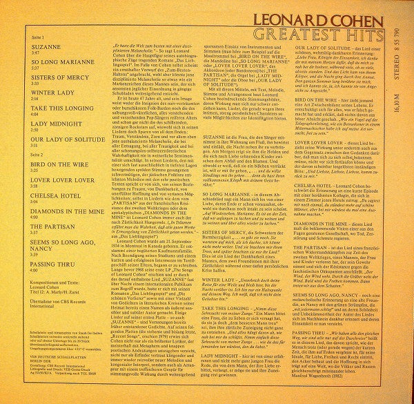 Leonard Cohen : Greatest Hits (LP, Comp)