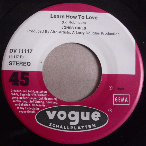 Jones Girls* : My Own Special Way / Learn How To Love (7", Single)