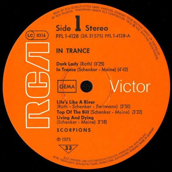 Scorpions : In Trance (LP, Album, RE, RP)