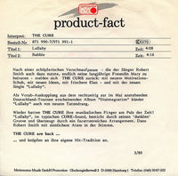 The Cure : Lullaby (7", Single, Promo)