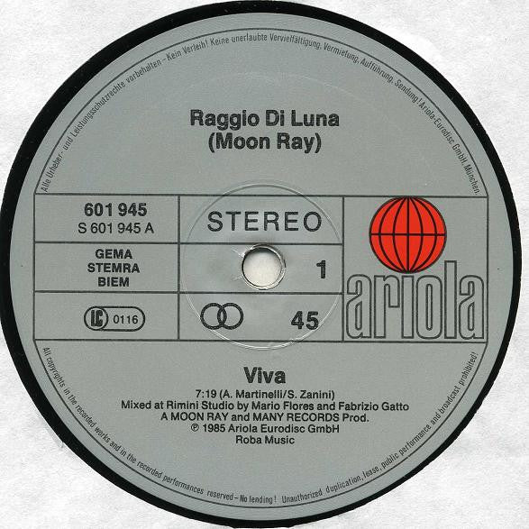 Raggio Di Luna : Viva (12", Maxi)