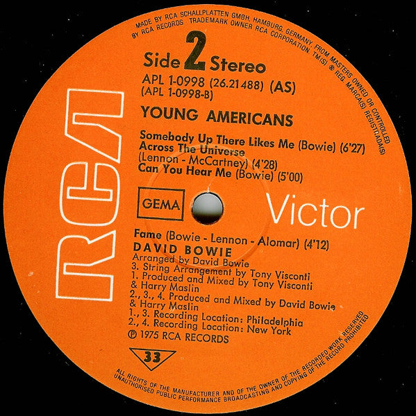 David Bowie : Young Americans (LP, Album)