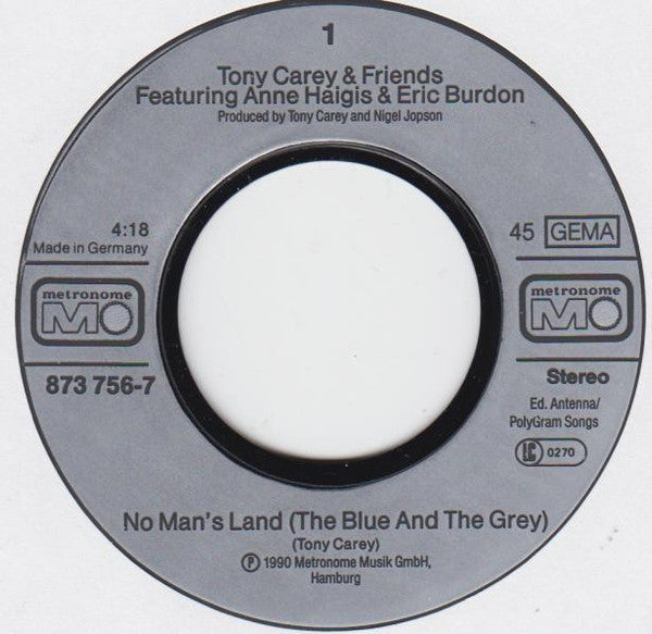 Tony Carey & Friends Of Tony Carey : No Man's Land (7")