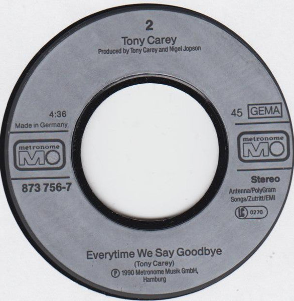Tony Carey & Friends Of Tony Carey : No Man's Land (7")