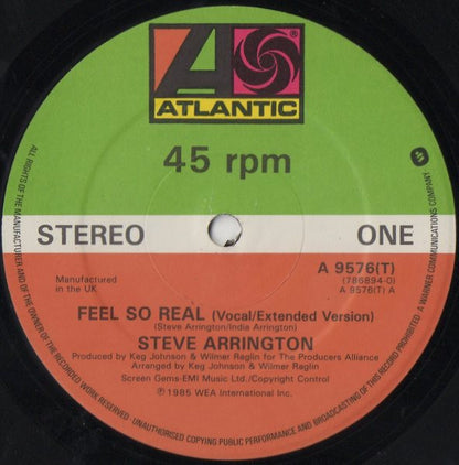 Steve Arrington : Feel So Real (12", Single, Dam)