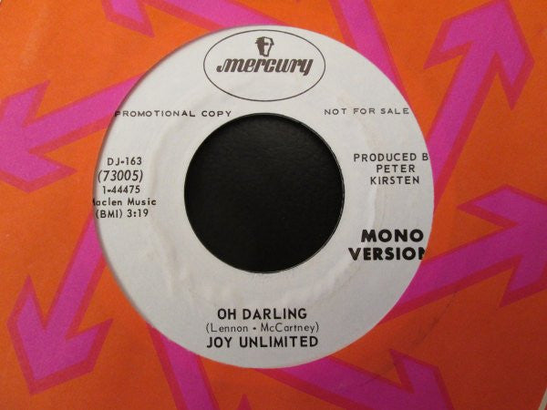 Joy Unlimited : Oh Darling (7", Single, Mono, Promo)