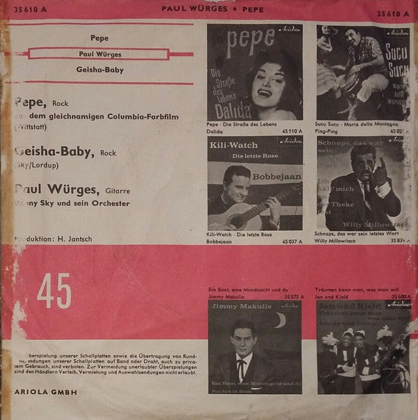 Paul Würges : Pepe / Geisha-Baby (7", Single, Mono)