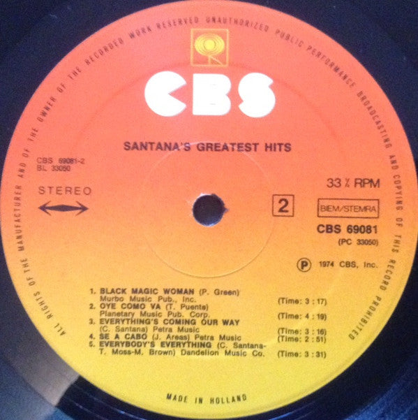 Santana : Santana's Greatest Hits (LP, Comp, RP)