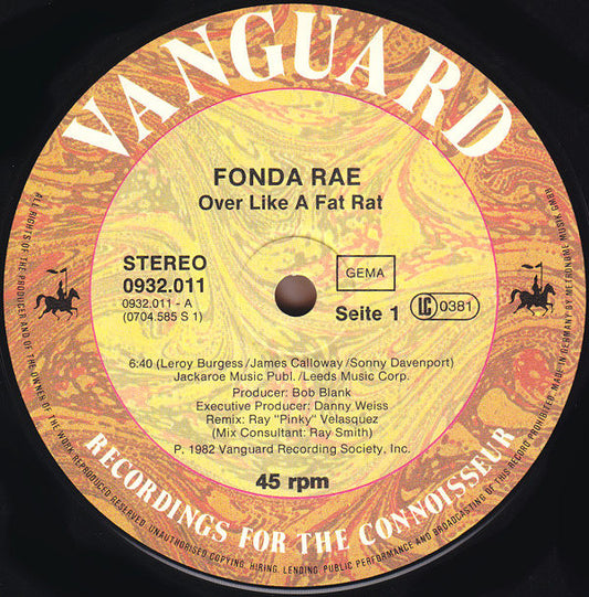 Fonda Rae : Over Like A Fat Rat (12", Maxi)