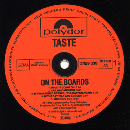 Taste (2) : On The Boards (LP, Album, RE)