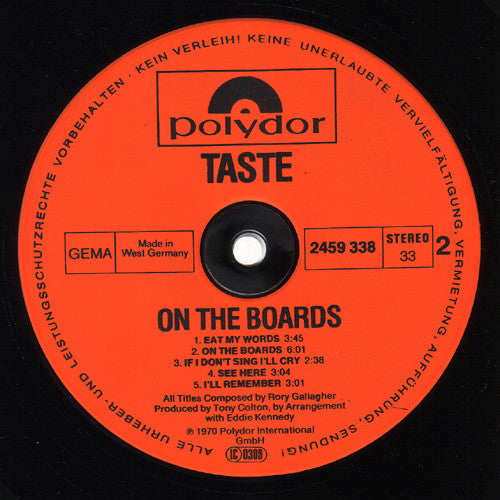 Taste (2) : On The Boards (LP, Album, RE)