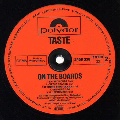 Taste (2) : On The Boards (LP, Album, RE)