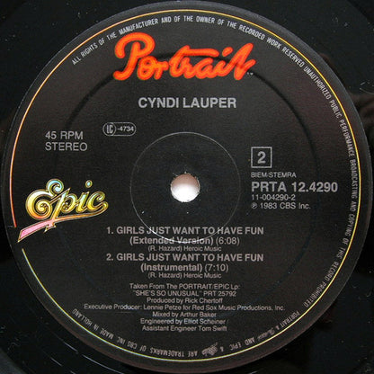 Cyndi Lauper : Time After Time (12", Maxi)