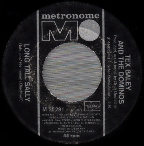 Tex Bailey And The Dominos : Jambalaya (On The Bayou) (7", Single)