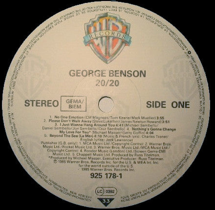 George Benson : 20/20 (LP, Album, RSA)