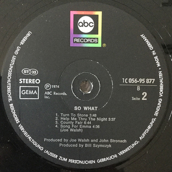 Joe Walsh : So What (LP, Album)