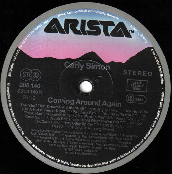 Carly* : Coming Around Again (LP, Album)