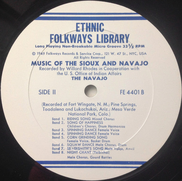 Sioux (3) / Navajo (4) : Music Of The Sioux And The Navajo (LP, RP)
