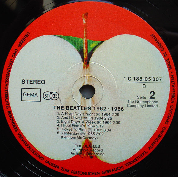 The Beatles : 1962-1966 (2xLP, Album, Comp, Cir)