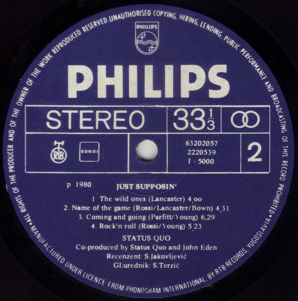 Status Quo : Just Supposin'... (LP, Album, RE)