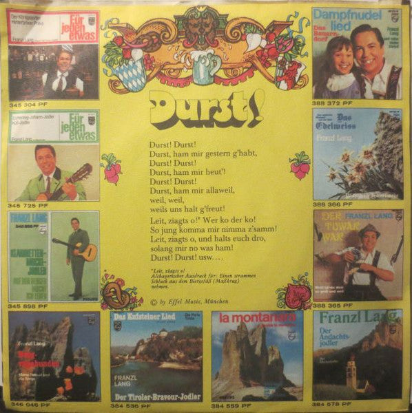 Franzl Lang : Durst! (7", Single)