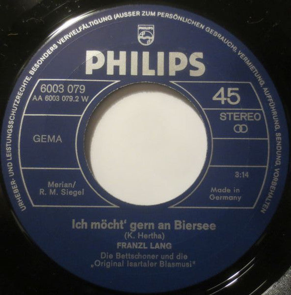 Franzl Lang : Durst! (7", Single)