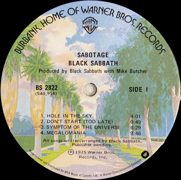 Black Sabbath : Sabotage (LP, Album, Don)