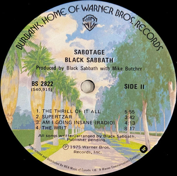Black Sabbath : Sabotage (LP, Album, Don)