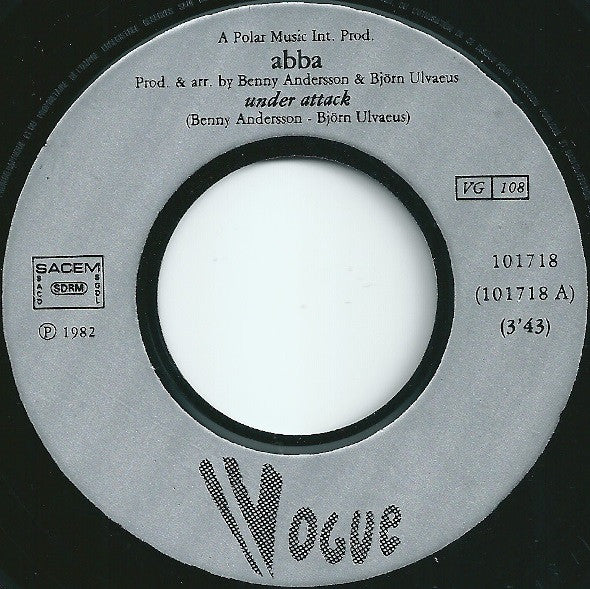 ABBA : Under Attack / You Owe Me One (7", Single, Sil)