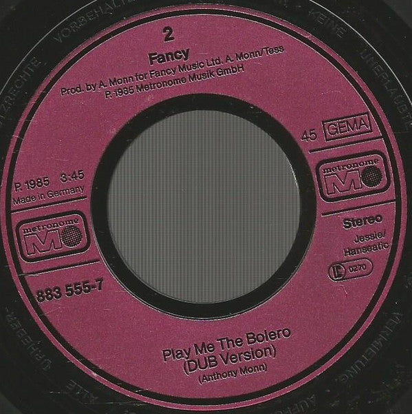 Fancy : Bolero (Hold Me In Your Arms Again) (7", Single)