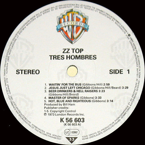 ZZ Top : Tres Hombres (LP, Album, RE)
