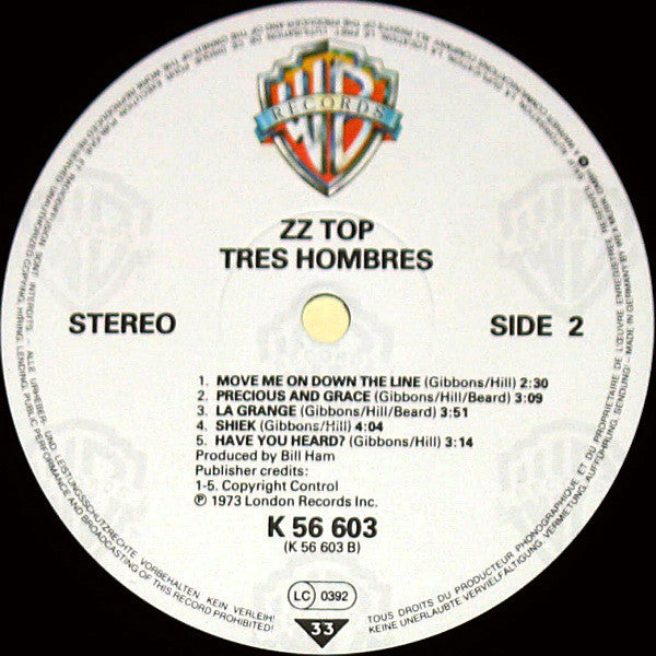 ZZ Top : Tres Hombres (LP, Album, RE)