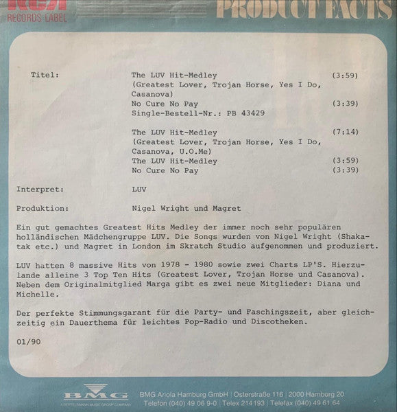 Luv* : Luv Hit-Medley (7", Single, Promo)