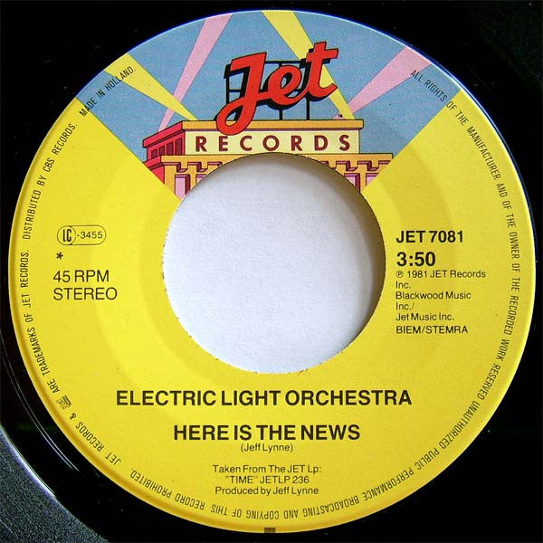 Electric Light Orchestra : Here Is The News (7", Single)